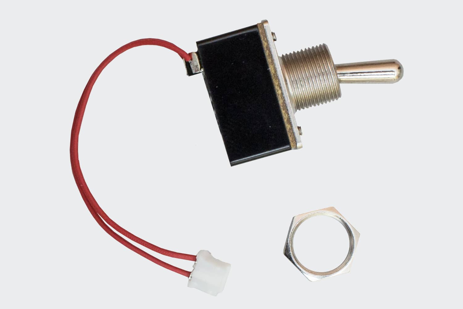 Toggle switch with cable and nut