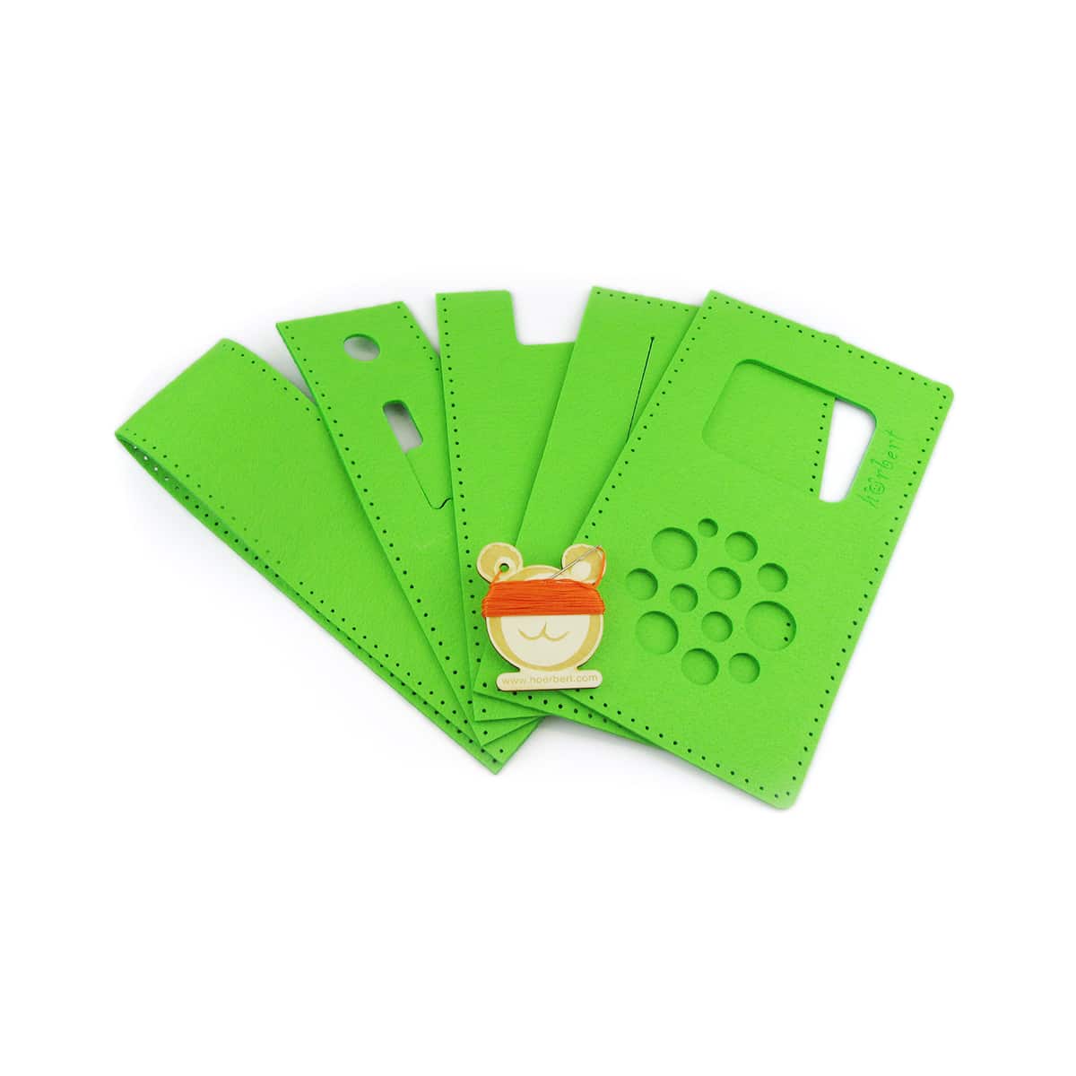 Nähset für eine grüne Filztasche für hörbert