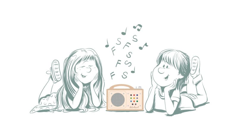 Illustration : Les enfants écoutent le hörbert